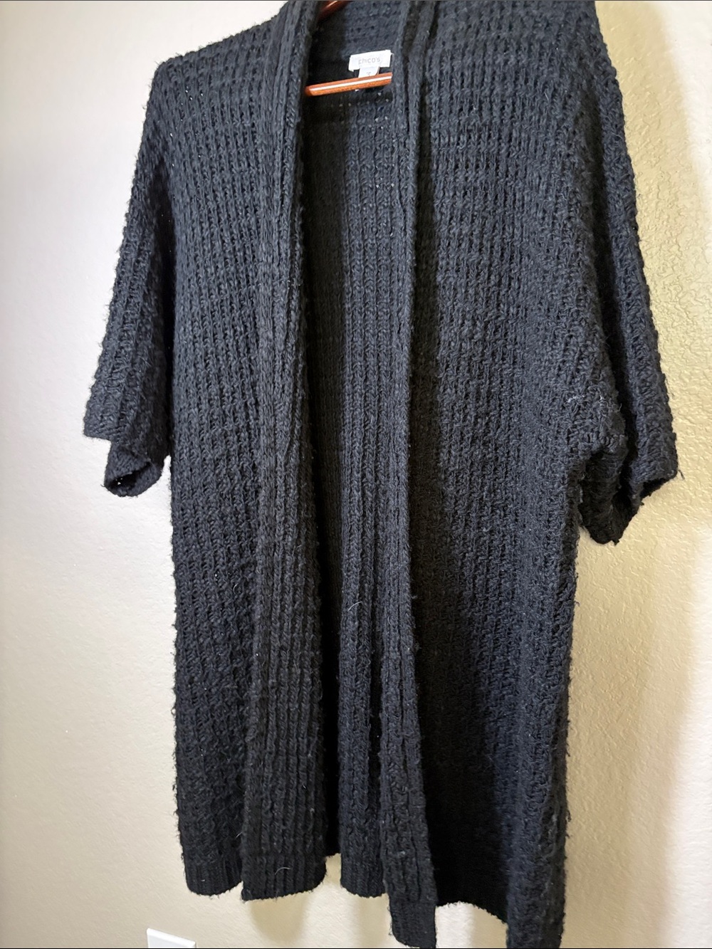 Vintage Chico's Black Open-Front Knit Cardigan